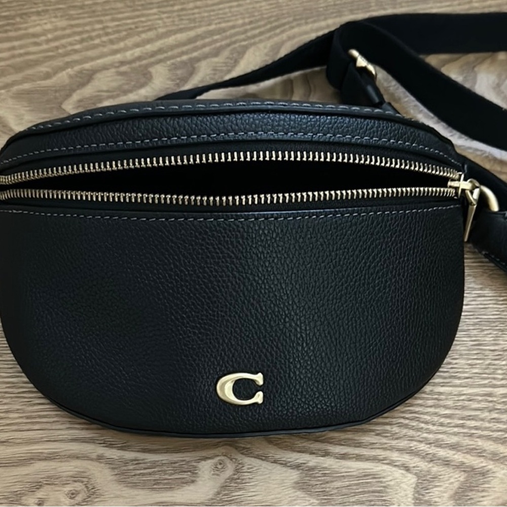 Coach Black Crossbody Bag with Gold Accents
